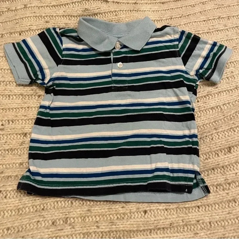 Gymboree 18-24 months blue striped shirt sleeve polo